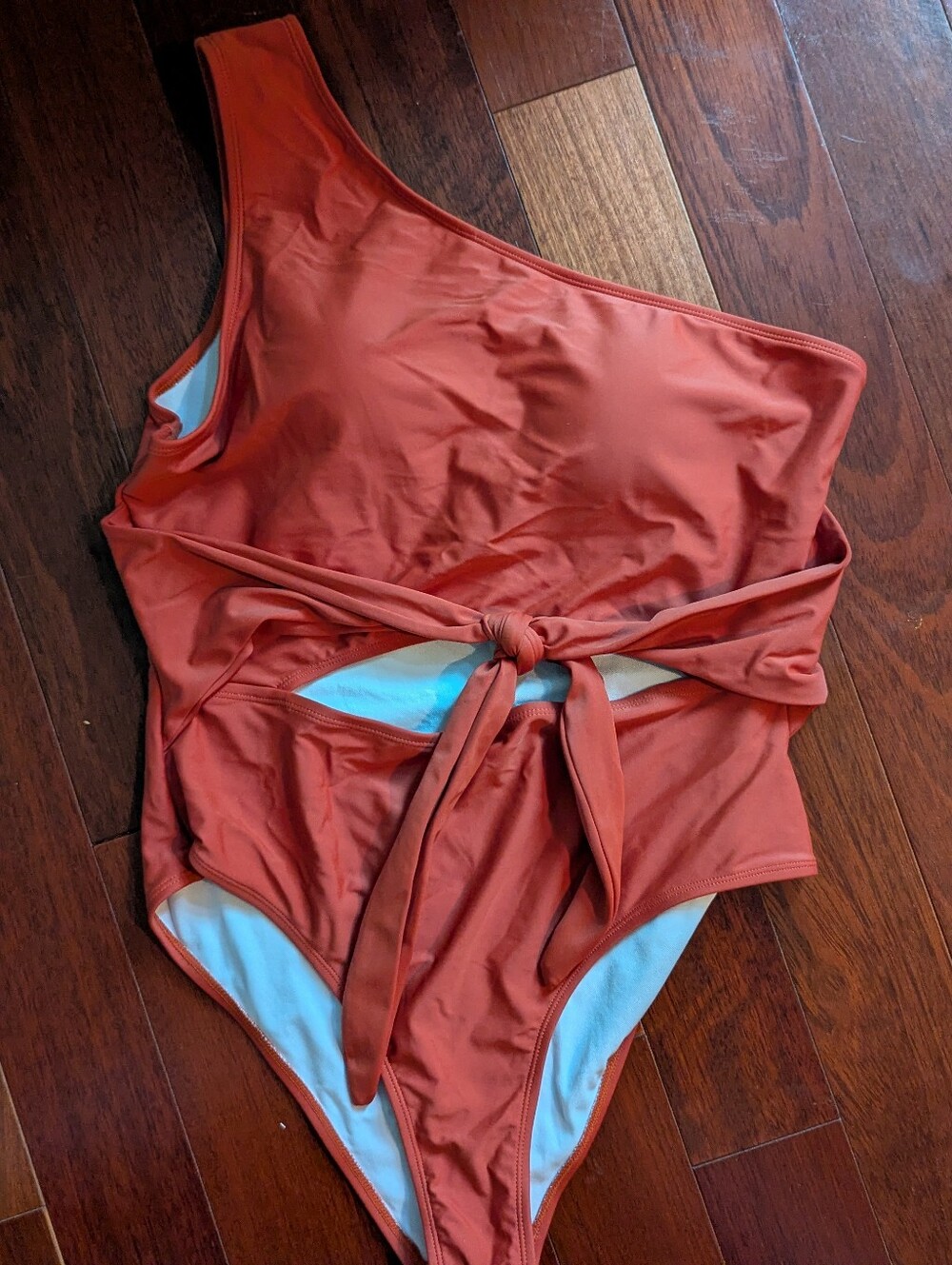 Chic Rust Swimsuit with Tie Detail